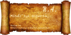 Mihályi Alberta névjegykártya
